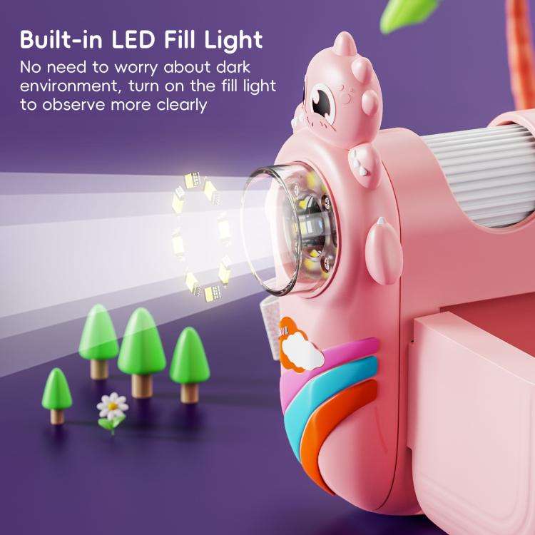 inskam 362 2MP 2-inch Display Children Dinosaur Digital Microscope(Pink)