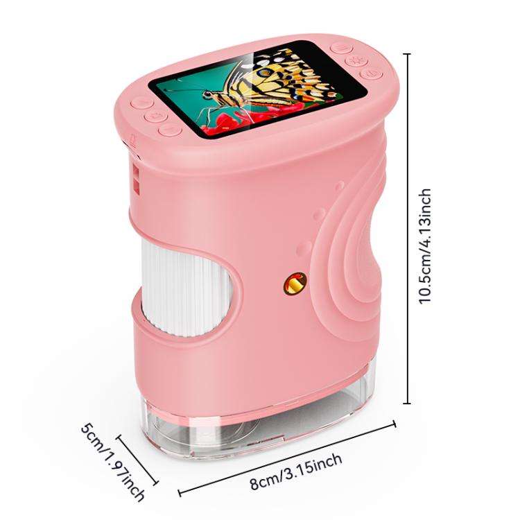 inskam 382 2MP 2-inch Display Kids Nature Observation Digital Microscope(Pink)