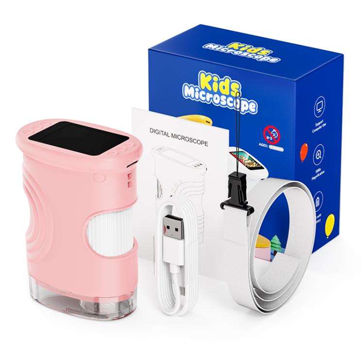 inskam 382 2MP 2-inch Display Kids Nature Observation Digital Microscope(Pink)