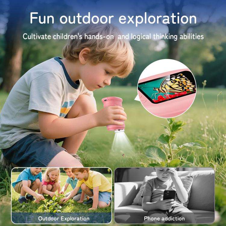 inskam 382 2MP 2-inch Display Kids Nature Observation Digital Microscope(Pink)