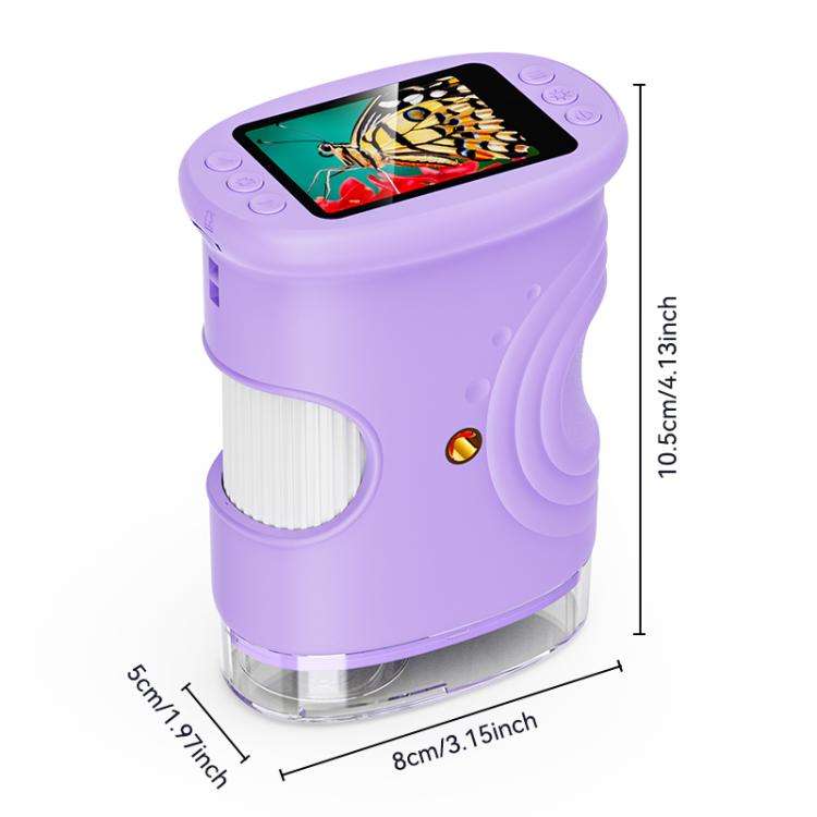 inskam 382 2MP 2-inch Display Kids Nature Observation Digital Microscope(Purple)