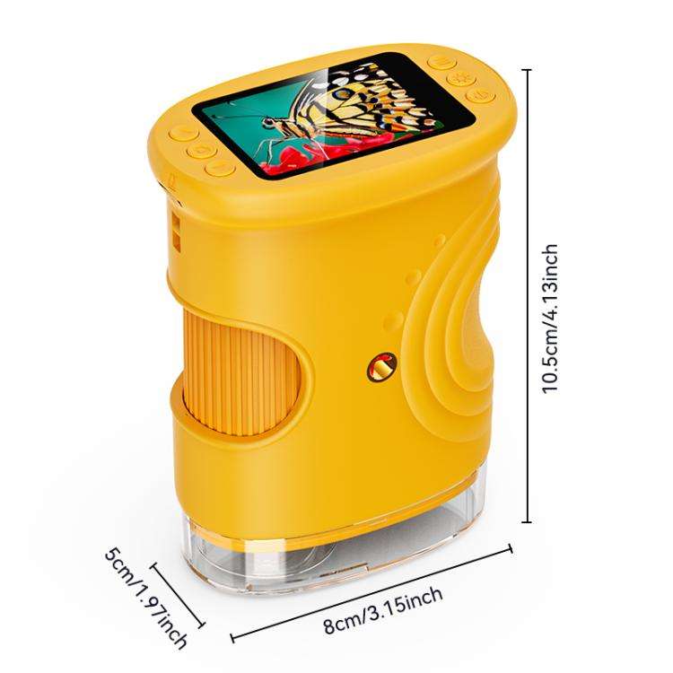 inskam 382 2MP 2-inch Display Kids Nature Observation Digital Microscope(Yellow)