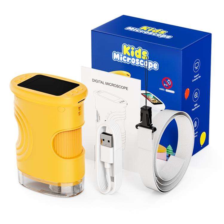 inskam 382 2MP 2-inch Display Kids Nature Observation Digital Microscope(Yellow)