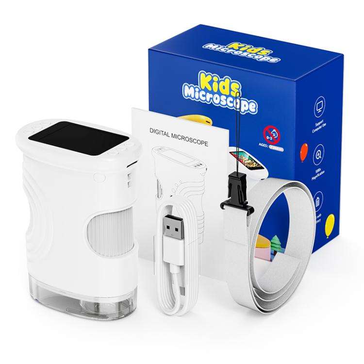 inskam 382 2MP 2-inch Display Kids Nature Observation Digital Microscope(White)