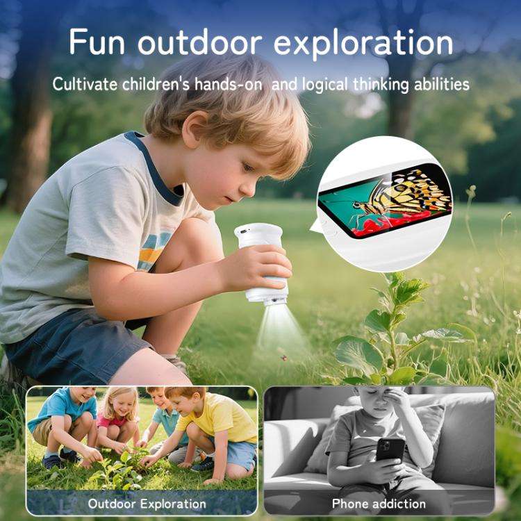 inskam 382 2MP 2-inch Display Kids Nature Observation Digital Microscope(White)