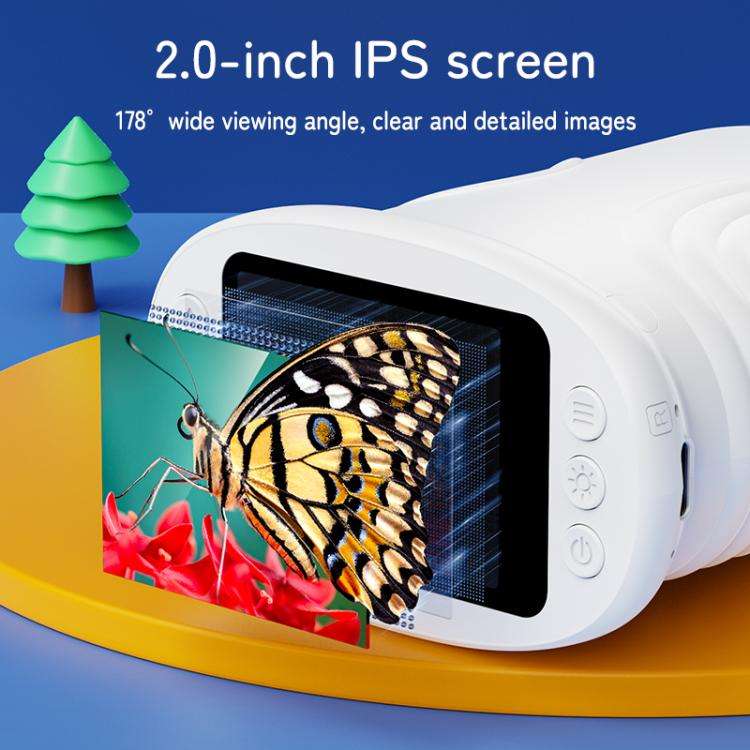 inskam 382 2MP 2-inch Display Kids Nature Observation Digital Microscope(White)