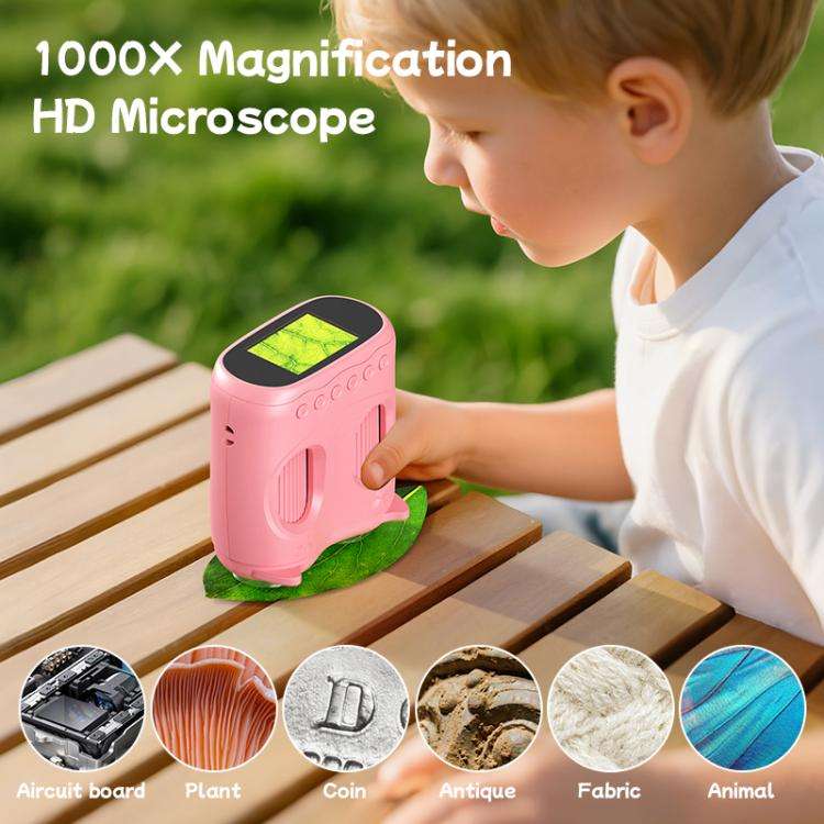 inskam 387 2MP 2-inch Display 2-in-1 Kids Digital Microscope & Binocular Telescope(Pink)