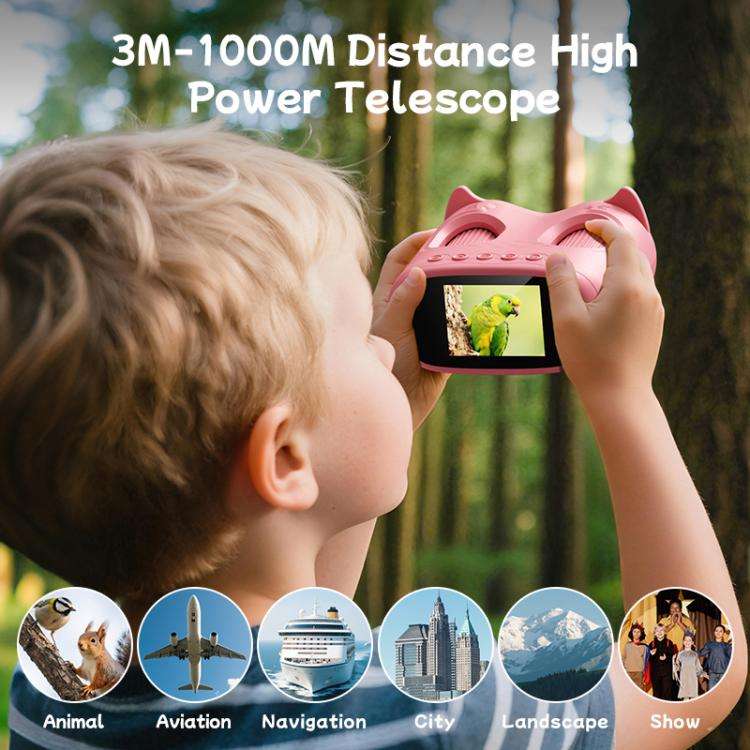 inskam 387 2MP 2-inch Display 2-in-1 Kids Digital Microscope & Binocular Telescope(Pink)