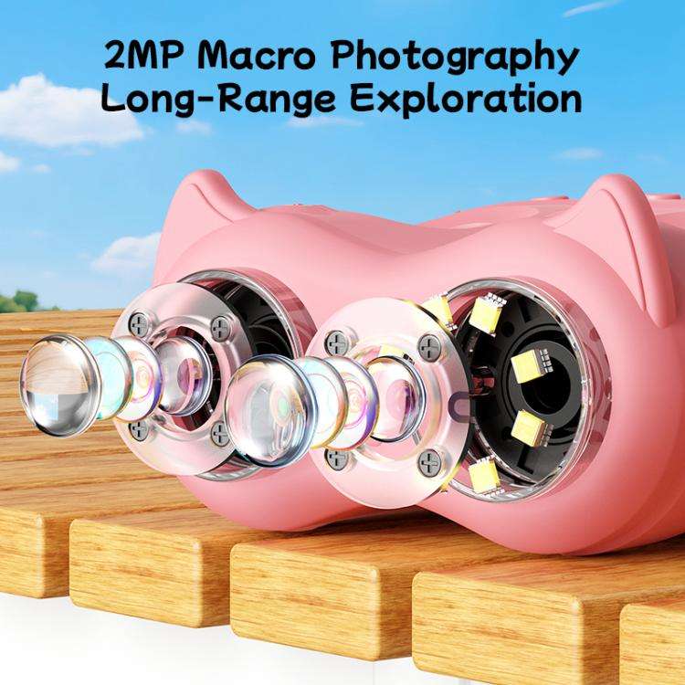 inskam 387 2MP 2-inch Display 2-in-1 Kids Digital Microscope & Binocular Telescope(Pink)