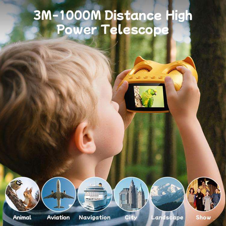 inskam 387 2MP 2-inch Display 2-in-1 Kids Digital Microscope & Binocular Telescope(Yellow)