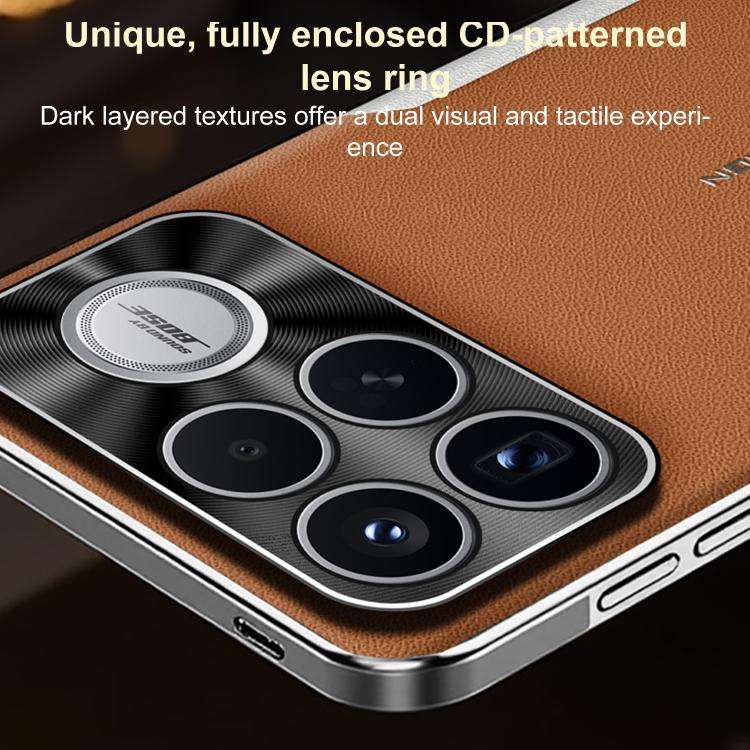 For Redmi K90 Pro Max Electroplated Frame Sheepskin Texture Morandi Color Shockproof Phone Case(B...