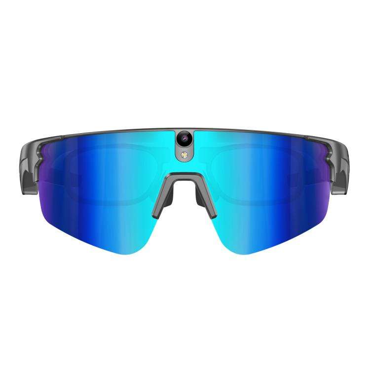 L805 Smart AI Cycling Glasses 8MP Stabilization Camera(Black Frame Blue Lens)