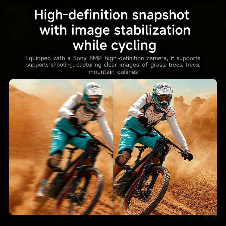 L805 Smart AI Cycling Glasses 8MP Stabilization Camera(White Frame Blue Lens)