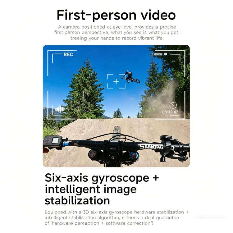 L805 Smart AI Cycling Glasses 8MP Stabilization Camera(Orange Frame Gold Lens)