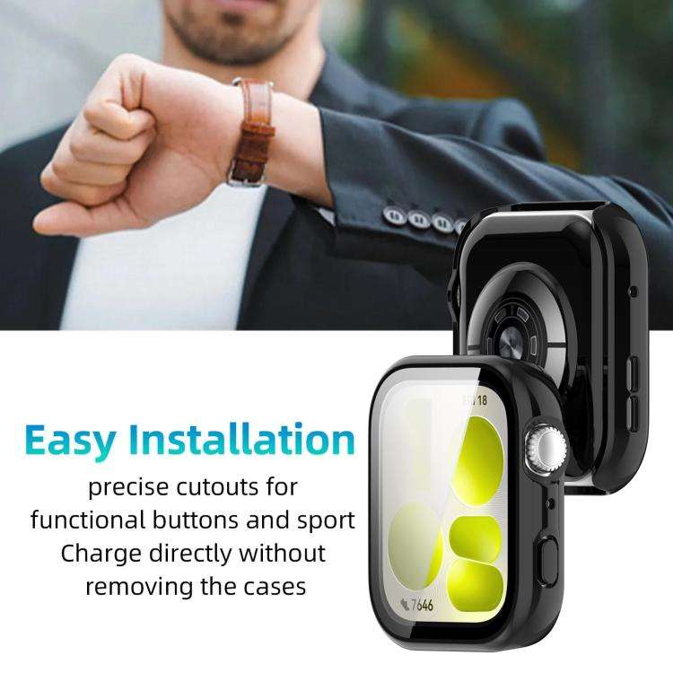 For Huawei Watch Fit 5 Pro xDfind Tempered Film Integrated PC Watch Case(Black)