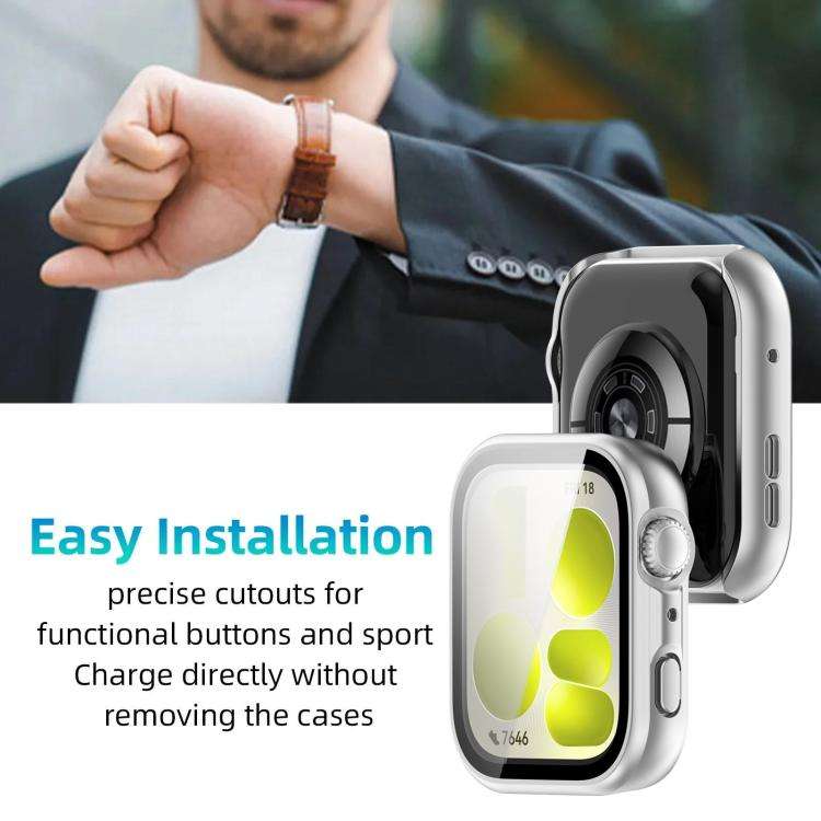 For Huawei Watch Fit 5 Pro xDfind Tempered Film Integrated PC Watch Case(Matte Silver)