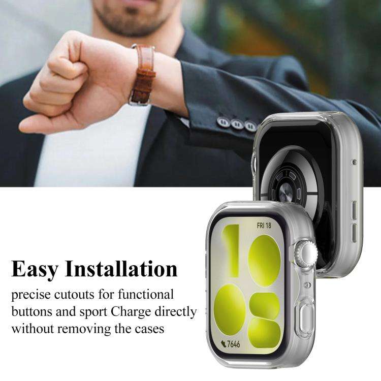 For Huawei Watch Fit 5 Pro xDfind Full-Coverage Electroplated TPU Watch Case(Transparent)
