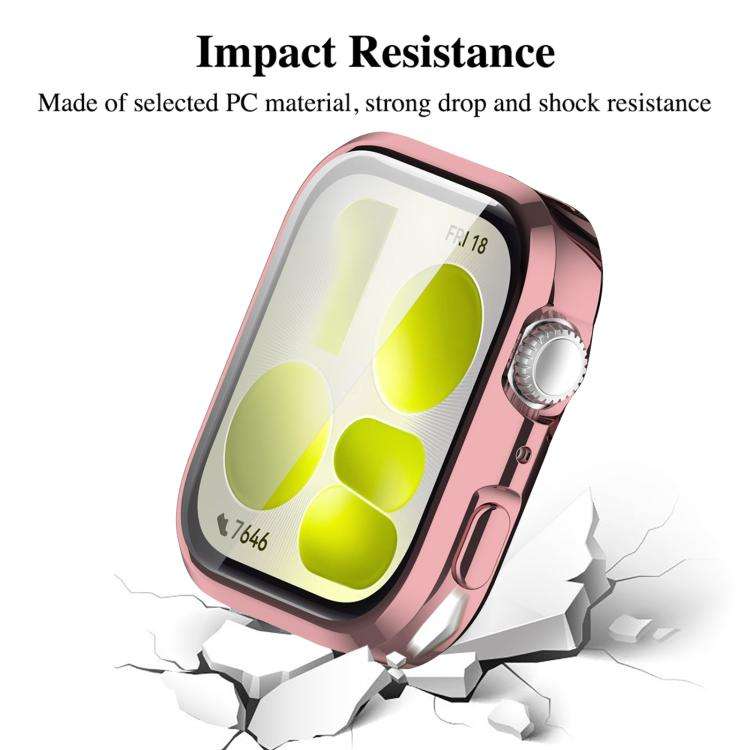 For Huawei Watch Fit 5 Pro xDfind Full-Coverage Electroplated TPU Watch Case(Pink)