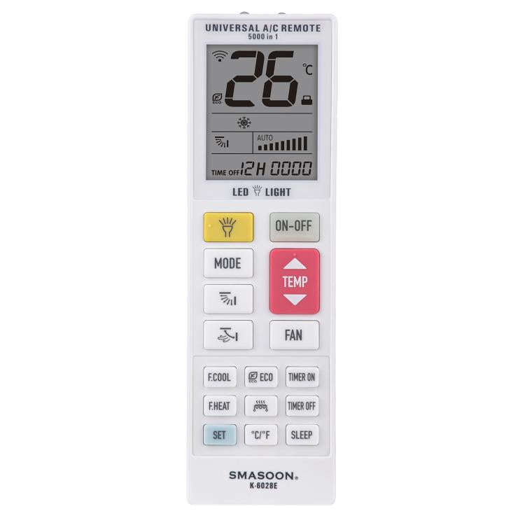 SMASOON K-6028E Universal Air Conditioner Remote Control with LED Light