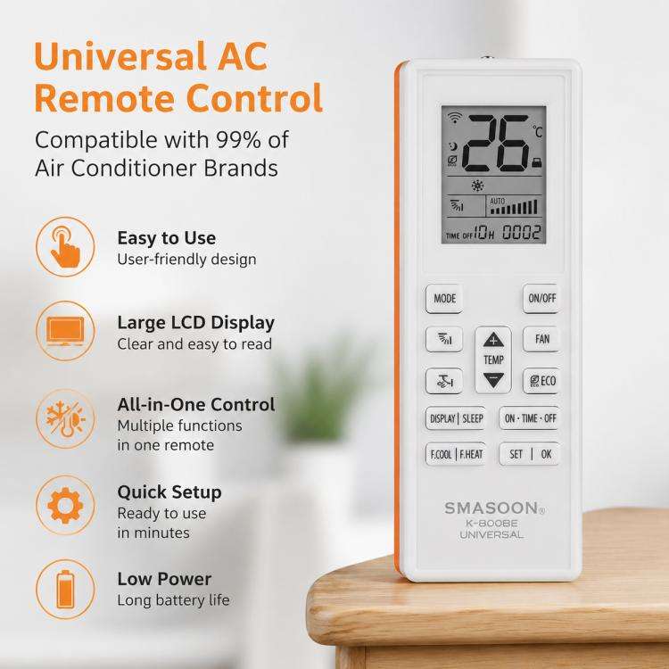 SMASOON K-8008E Universal Air Conditioner Remote Control(Blue)