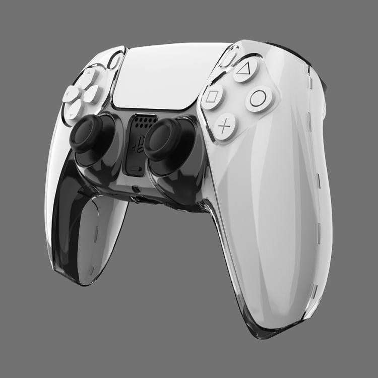 For Sony PS5 XDcase 2pcs Game Controller Split Crystal PC Protective Case(Transparent Black)