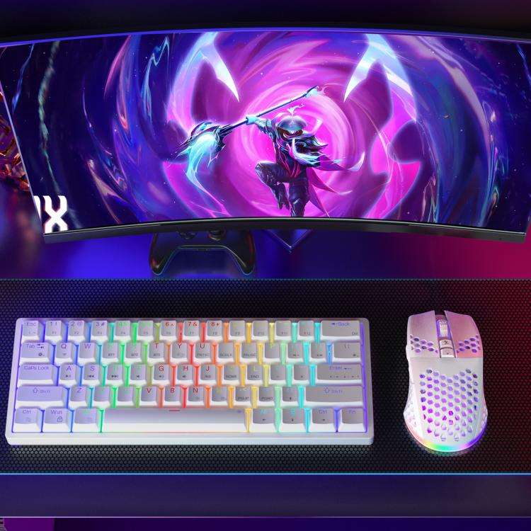 SOLAKAKA SM600 Hollowed Out RGB Tri-mode Wireless Gaming Mouse(White)