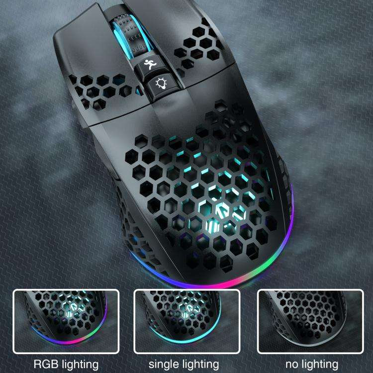 SOLAKAKA SM600 Hollowed Out RGB Tri-mode Wireless Gaming Mouse(Black)
