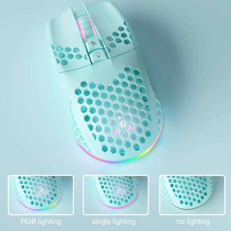 SOLAKAKA SM600 Hollowed Out RGB Tri-mode Wireless Gaming Mouse(Green)