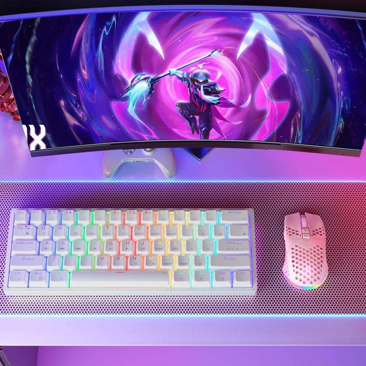 SOLAKAKA SM600 Hollowed Out RGB Tri-mode Wireless Gaming Mouse(Pink)