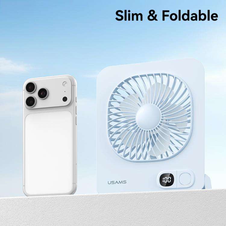 USAMS ZB363 Slim Magnetic Desktop Digital Display Fan(Purple)