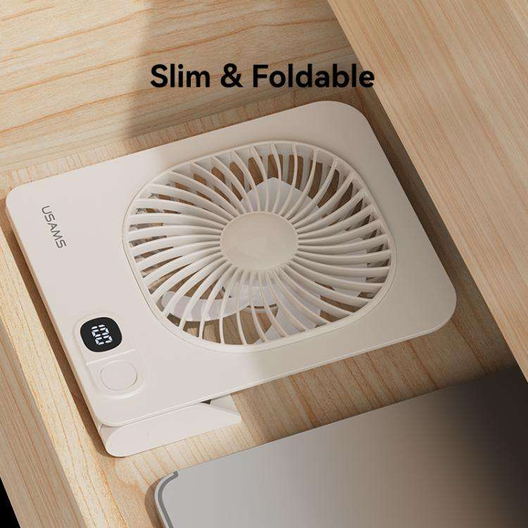 USAMS ZB363 Slim Magnetic Desktop Digital Display Fan(White)