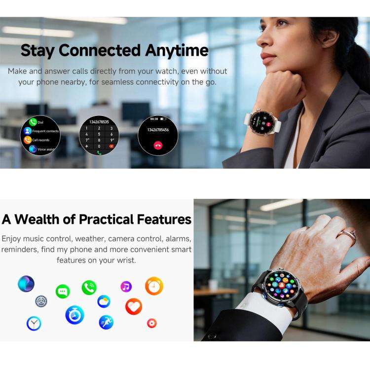 HD350 Pro 1.32 inch AMOLED GPS Sport Smart Watch, Support Bluetooth Call / Sleep / Blood Oxygen /...
