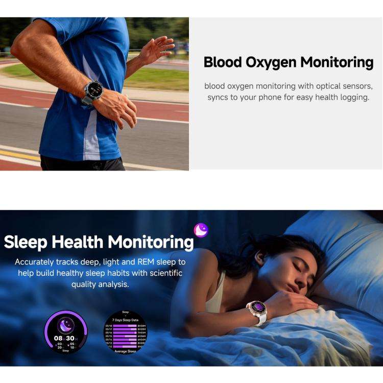 HD350 Pro 1.32 inch AMOLED GPS Sport Smart Watch, Support Bluetooth Call / Sleep / Blood Oxygen /...