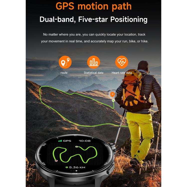 S666 1.43 inch AMOLED HD GPS Sport Smart Watch, Support Bluetooth Call / Sleep / Blood Oxygen / H...