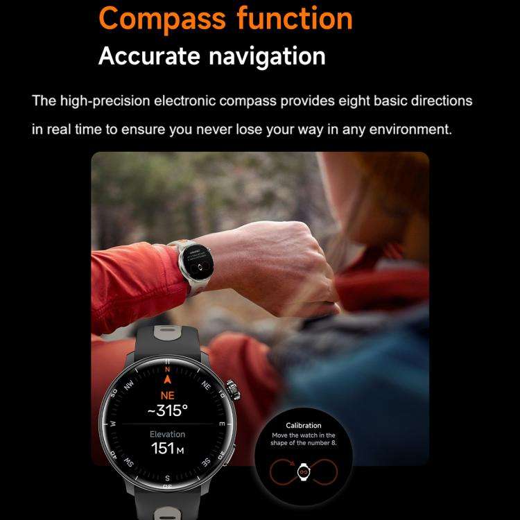 S666 1.43 inch AMOLED HD GPS Sport Smart Watch, Support Bluetooth Call / Sleep / Blood Oxygen / H...