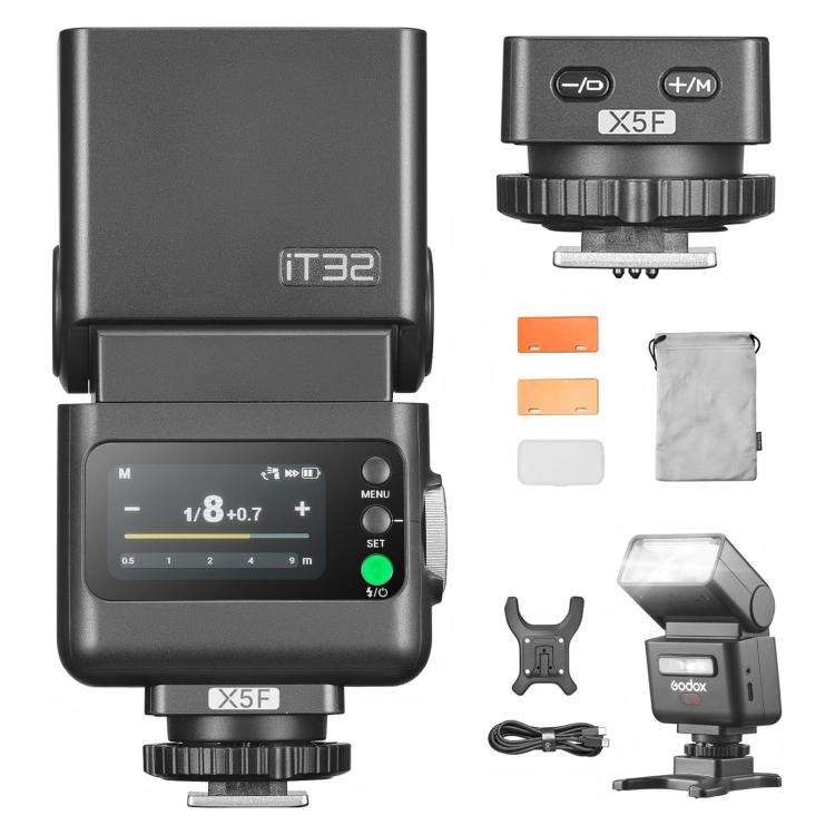 Godox iT32 iFlash Camera Flash & X5 TTL Wireless Flash Trigger For FUJIFILM(Black)