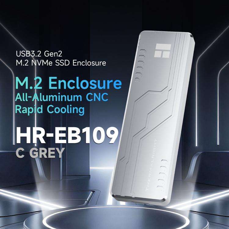 THERMALRIGHT HR-EB109 M.2 NVMe SSD Enclosure with Type-C to Type-C Cable(Grey)