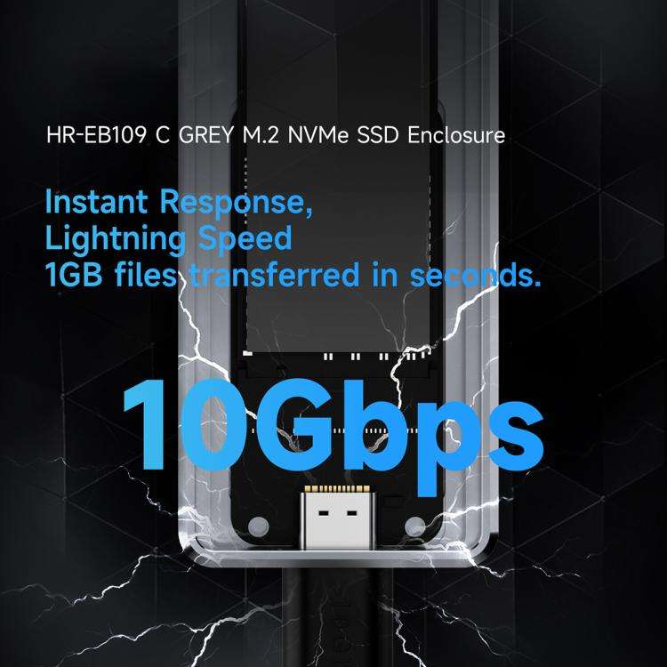 THERMALRIGHT HR-EB109 M.2 NVMe SSD Enclosure with Type-C to Type-C Cable(Grey)