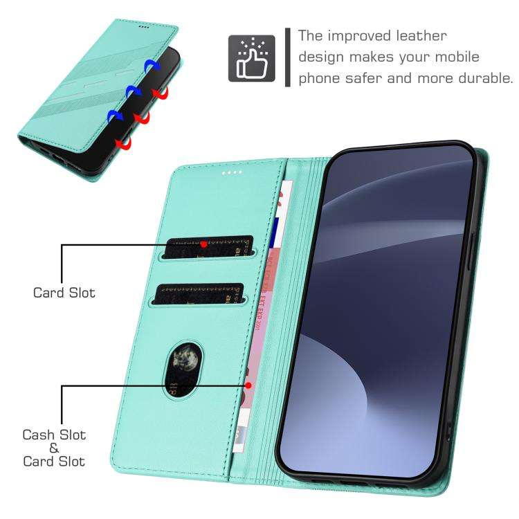 For Doogee N60 Pro Embossed Multi-functional Wallet Retro Leather Phone Case(Mint Green)