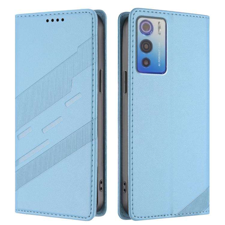 For Doogee N60 Pro Embossed Multi-functional Wallet Retro Leather Phone Case(Light Blue)