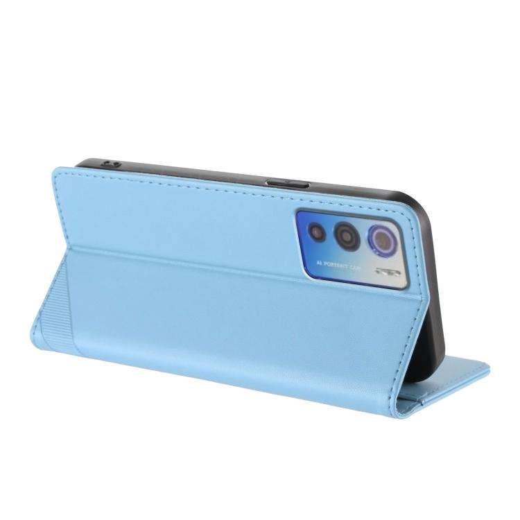 For Doogee N60 Pro Embossed Multi-functional Wallet Retro Leather Phone Case(Light Blue)