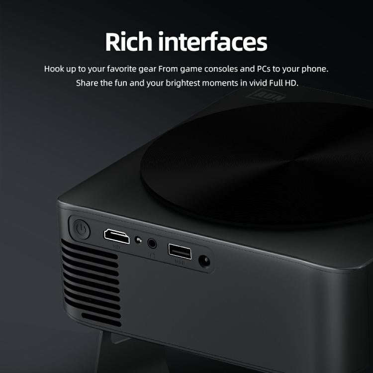 AUN A005 1080P 760ANSI LCD Display Smart Projector with Holder, Plug:US Plug(Dark Grey)