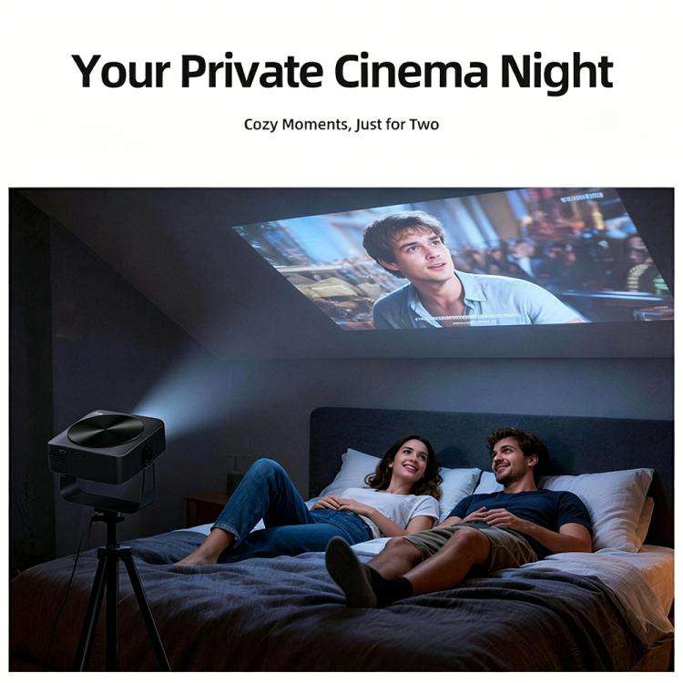 AUN A005 1080P 760ANSI LCD Display Smart Projector with Holder, Plug:EU Plug(Dark Grey)