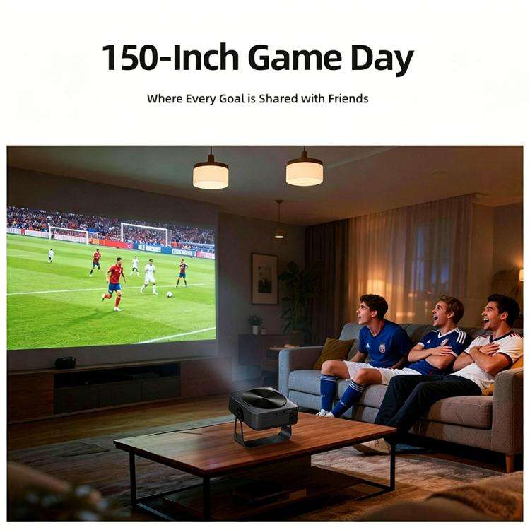 AUN A005 1080P 760ANSI LCD Display Smart Projector with Holder, Plug:US Plug(Dark Grey)