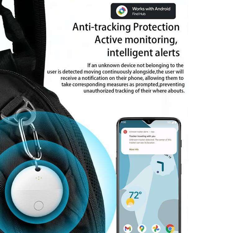 S20 Round Android 9.0 Mini GPS Global Smart Bluetooth Location Tracker Anti-lost Device(White)