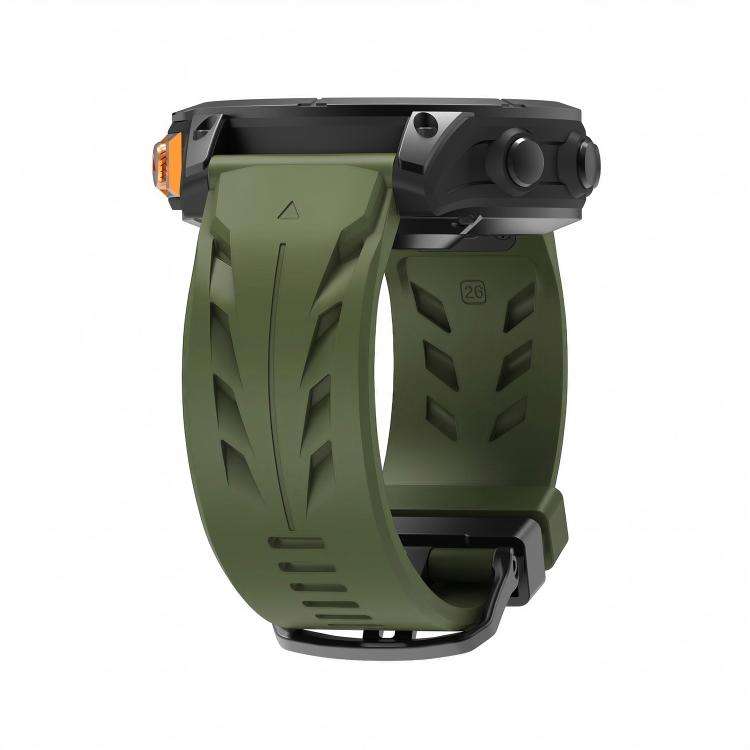 For Garmin 26mm Black Pin Buckle Silicone Watch Band(Army Green)