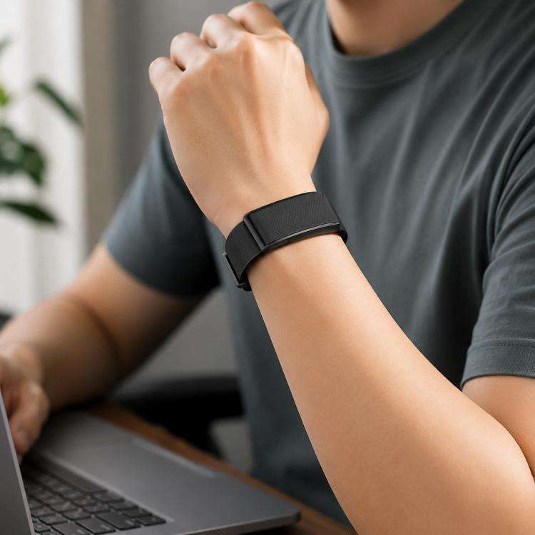 For Amazfit Helio Strap Magnetic Clasp Nylon Loop Watch Band(Lime)