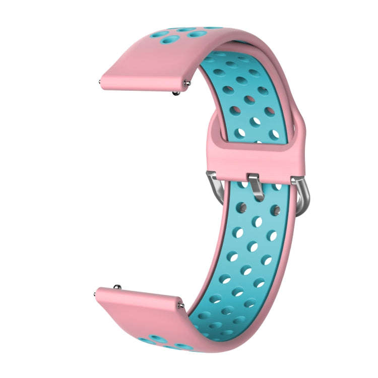 For Samsung Galaxy Watch Active2 44mm Two-color Silicone Watch Band(Light Pink+Mint Green)