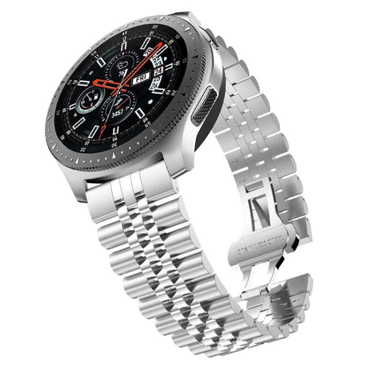20mm For Samsung Galaxy Watch 3 41mm Five Beads Steel Watch Band(Silver)