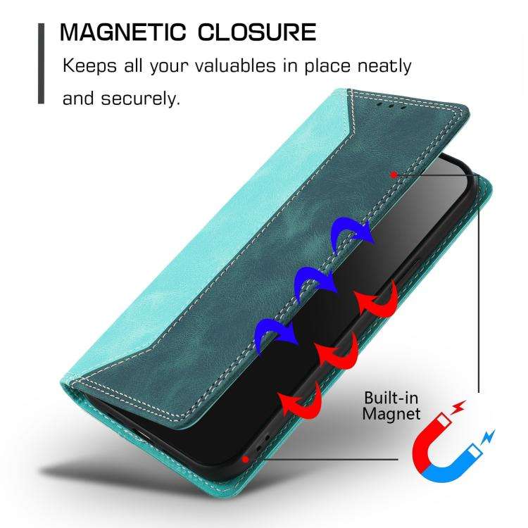For Ulefone Note 20 Pro Skin Feel Two-tone RFID Blocking Vegan Leather Phone Case(Dark Green)